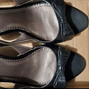 BCBG Croc Slingback Heels